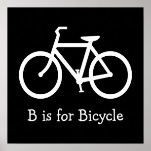 Zwart en Wit B is voor fiets Poster