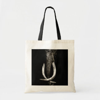 Zwart en wit bedreigd olifant tote bag