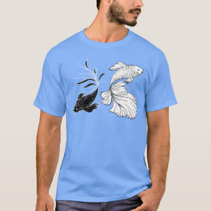 Zwart En Wit Betta Vis Sterkste Tovenaar Anim T-shirt