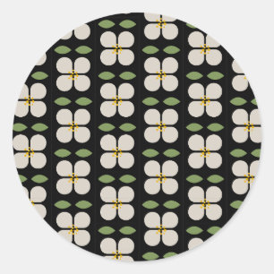 Zwart en wit bloemensticker - Bloom & Stick Ronde Sticker