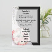 Zwart en wit bloemmotief kaart (Staand voorkant)