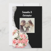 Zwart en wit bloemmotief kaart (Achterkant)