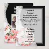 Zwart en wit bloemmotief kaart (Voorkant / Achterkant)