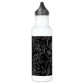 Zwart en wit bloemmotief waterfles (Links)