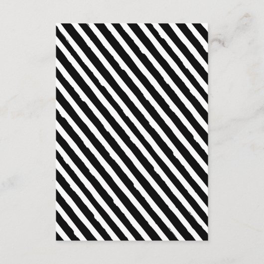 Zwart en wit bruiloft details informatiekaartje (Achterkant)