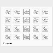 Zwart en wit bruisend huwelijk sparen de Datum Vierkante Sticker (Vel)
