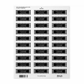 Zwart en wit Buffalo Geplakt Adres Etiket (Full Sheet)