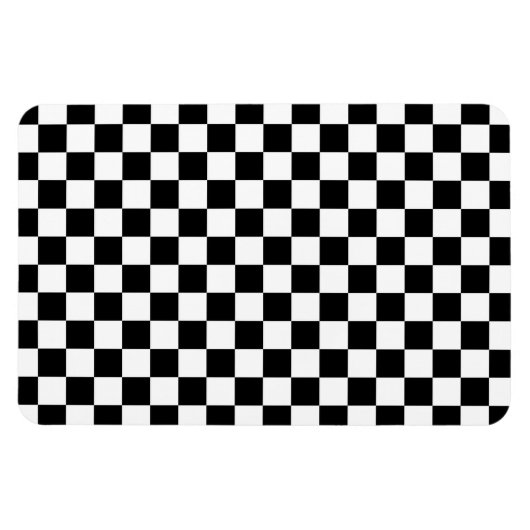 Zwart en wit Check patroon Magneet (Horizontaal)