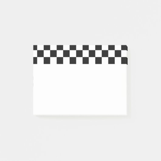 Zwart en wit checkboard (Gecontroleerde vlag) Post-it® Notes (Voorkant)