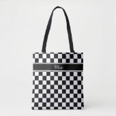 Zwart en wit Checkerboard ID148 Draagtas (Voorkant)
