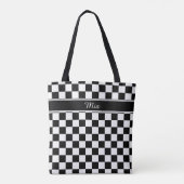 Zwart en wit Checkerboard ID148 Draagtas (Achterkant)