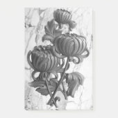 Zwart en wit chrysanthemumprint post-it® notes (Voorkant)