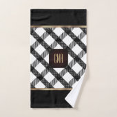 Zwart en wit Crisscross design Bad Handdoek (Handdoek)