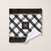 Zwart en wit Crisscross design Bad Handdoek (Wasdoekje)