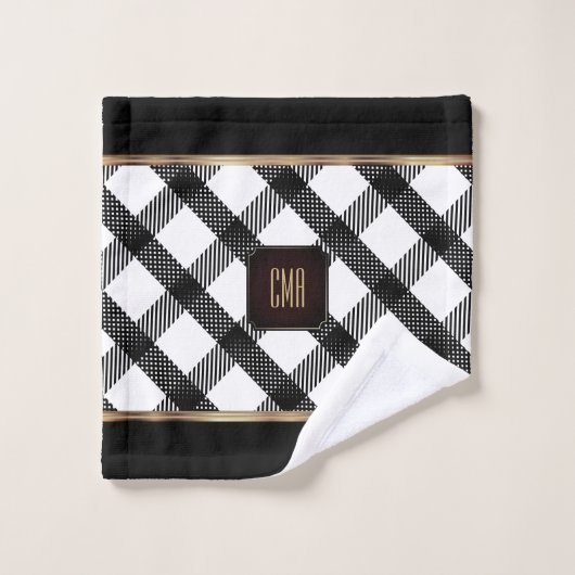 Zwart en wit Crisscross design Bad Handdoek (Wasdoekje)