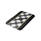 Zwart en wit Crisscross design Badmat (Gekanteld)