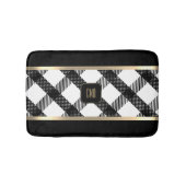 Zwart en wit Crisscross design Badmat (Voorkant)