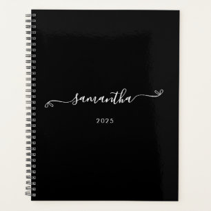Zwart en wit cute strikte handtekening naam planner