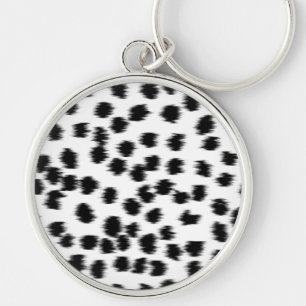 Zwart en wit Dalmatiaans afdrukpatroon. Sleutelhanger