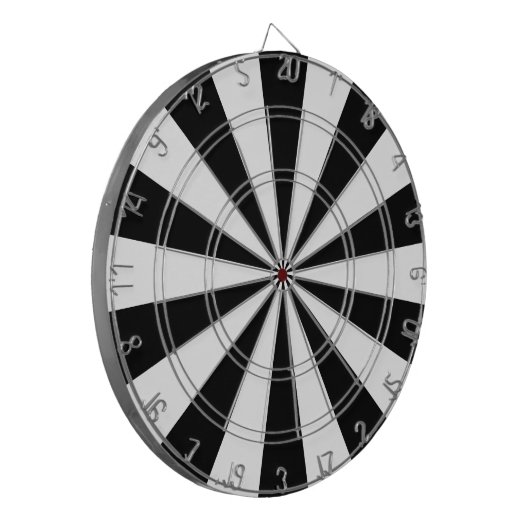 Zwart en wit dartbord (Voorkant Links)