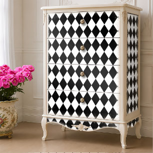 Zwart en wit diamant Alice in Wonderland decoupage Tissuepapier