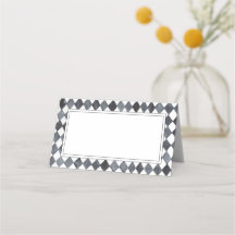 Zwart en wit diamant patroon plaatskaart