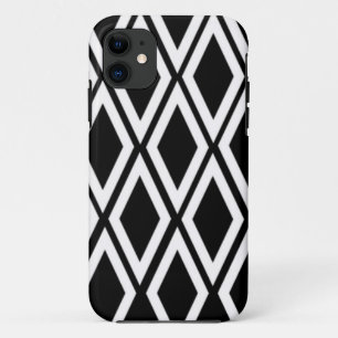 Zwart en wit diamantpatroon iPhone 11 hoesje