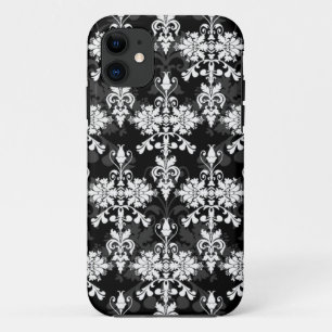 Zwart en Wit Dubbel Damast iPhone 11 Hoesje