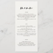 zwart en wit eenvoudig elegant schrift voor heren menu (Voorkant)