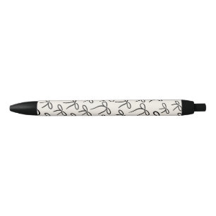 Zwart en wit eenvoudig lintenpatroon zwarte inkt pen