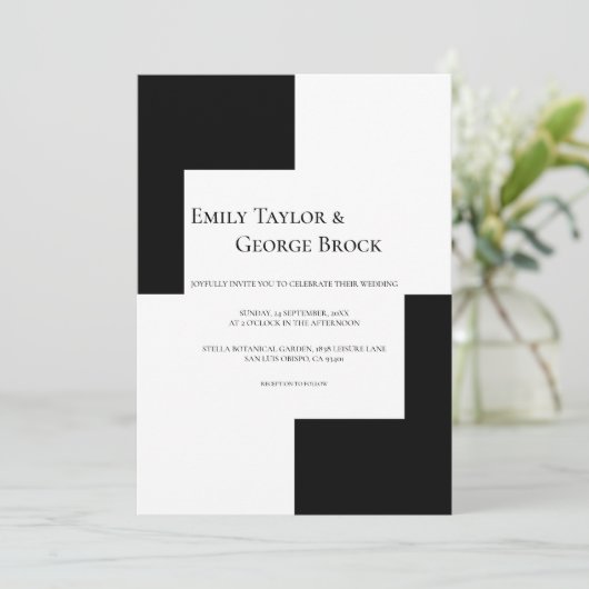 Zwart en wit Eenvoudig Minimale Kathodewwedstrijd Kaart (Staand voorkant)