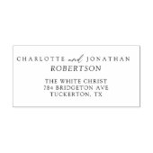 Zwart en wit eenvoudig modern adres rubberstempel (Afrduk)