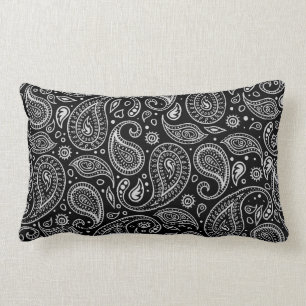Zwart en wit eenvoudig paisleyprint kussen