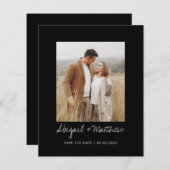 Zwart en wit eenvoudig sparen de Uitnodiging van d (Voorkant / Achterkant)