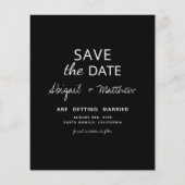 Zwart en wit eenvoudig sparen de Uitnodiging van d (Achterkant)