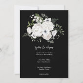 Zwart en wit Elegant bloemboeket modern Kaart (Voorkant)
