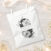 Zwart en Wit Elegant Bloemstuk Bedankzakje (Geknipt)