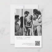 Zwart en wit Elegant Fancy Script Bruiloft Save The Date (Voorkant)
