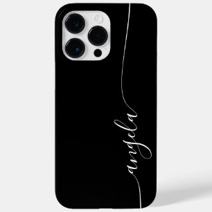 Zwart en Wit Elegant Glam Handtekening Case-Mate iPhone 14 Pro Max Hoesje