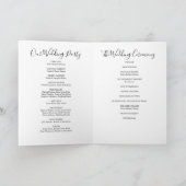Zwart en wit Elegant handtekening Script Bruiloft Programma (Binnen)