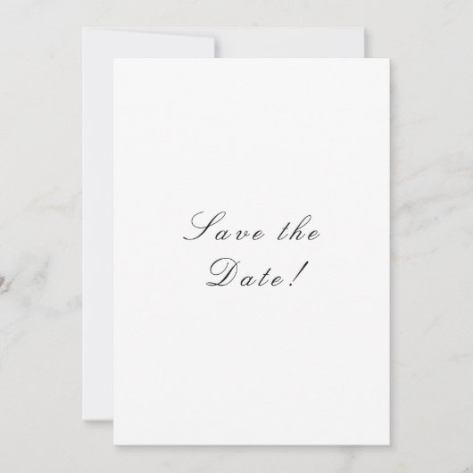 Zwart en wit Elegant Script QR-code Save The Date (Voorkant)