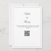 Zwart en wit Elegant Script QR-code Save The Date (Achterkant)