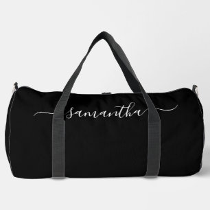 Zwart en wit Elegant Swash handtekening naam Plunjezak