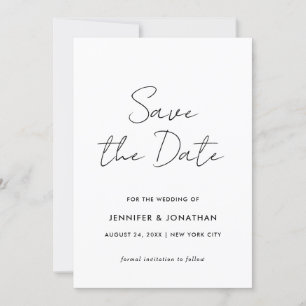 Zwart En Wit Elegante Moderne Template Minimalisti Save The Date