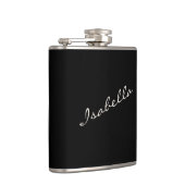 Zwart en wit Elegante Script Naam Bruiloftsfeest  Heupfles (Rechts)