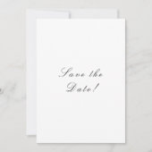 Zwart en wit elegante script QR-code Save The Date (Voorkant)