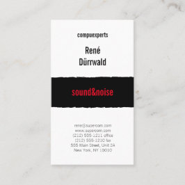 Zwart en wit en rood visitekaartje