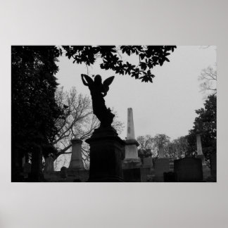 Zwart en wit engel beeld poster