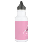 Zwart en wit fancy monogram roze waterfles (Links)