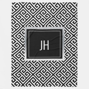 Zwart en wit fleece deken